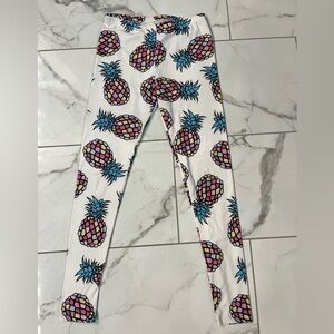Women’s White Pineapple Print Leggings